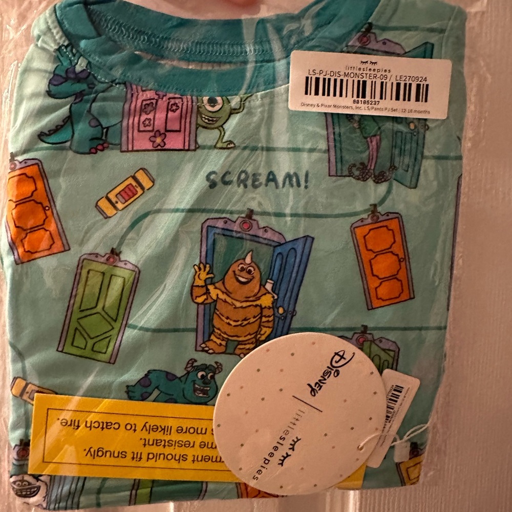 Little Sleepies Scream Team 12-18 Months 2 piece set